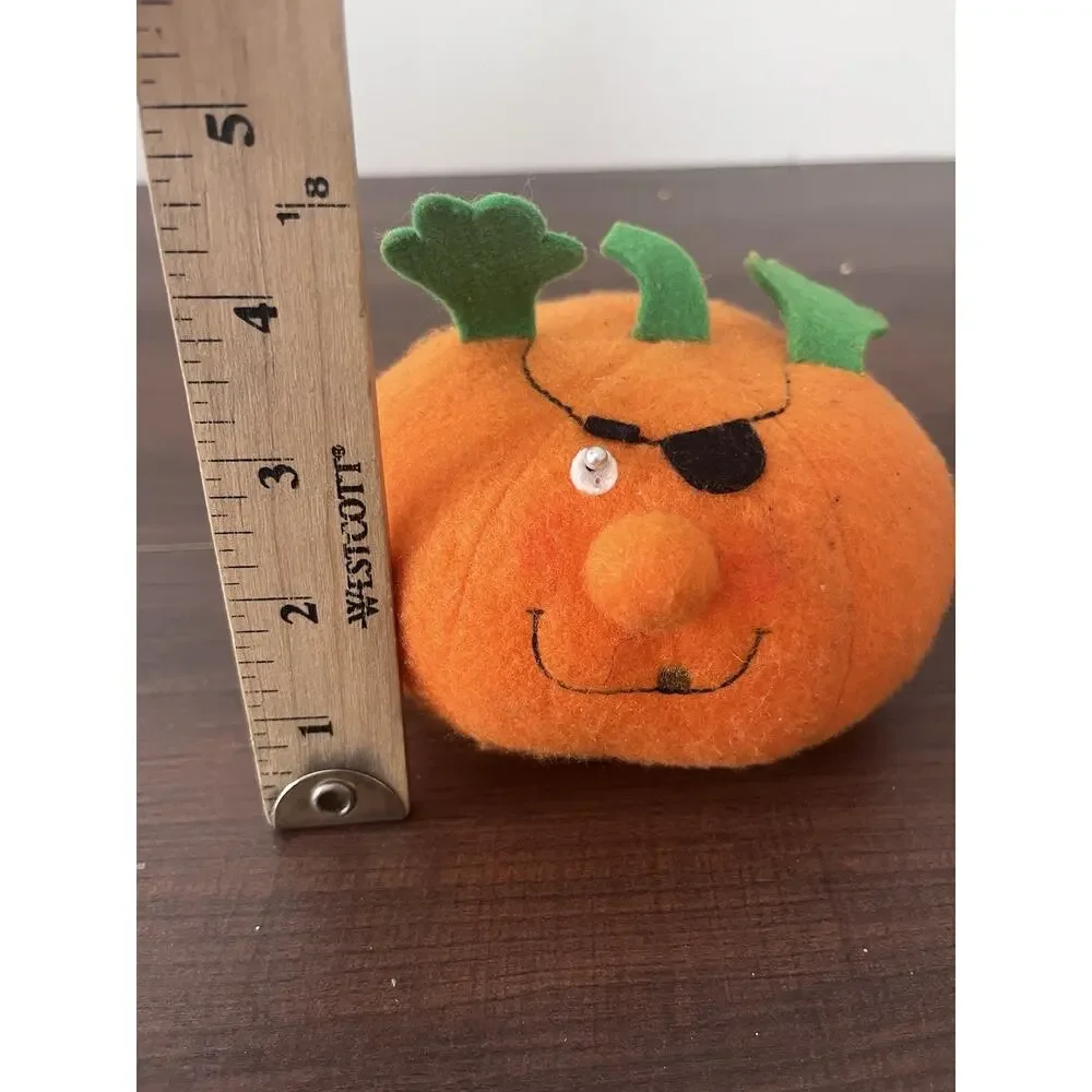 Pumpkin Pirate Halloween Hallmark Plush Felt Stuffed Soft Toy Vintage 1986